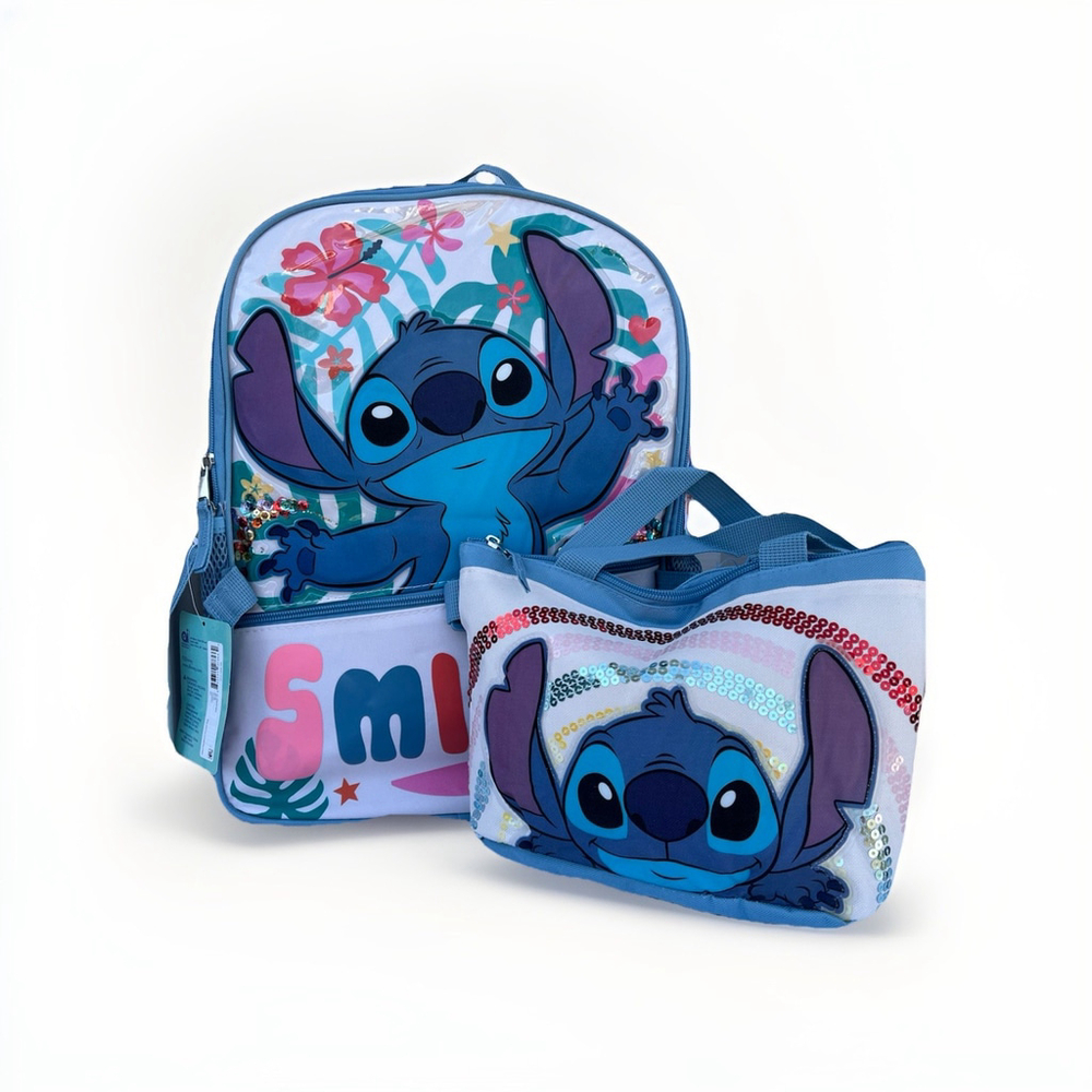 Disney’S Lilo & Stitch Girls 2 Piece Backpack Set, School Travel